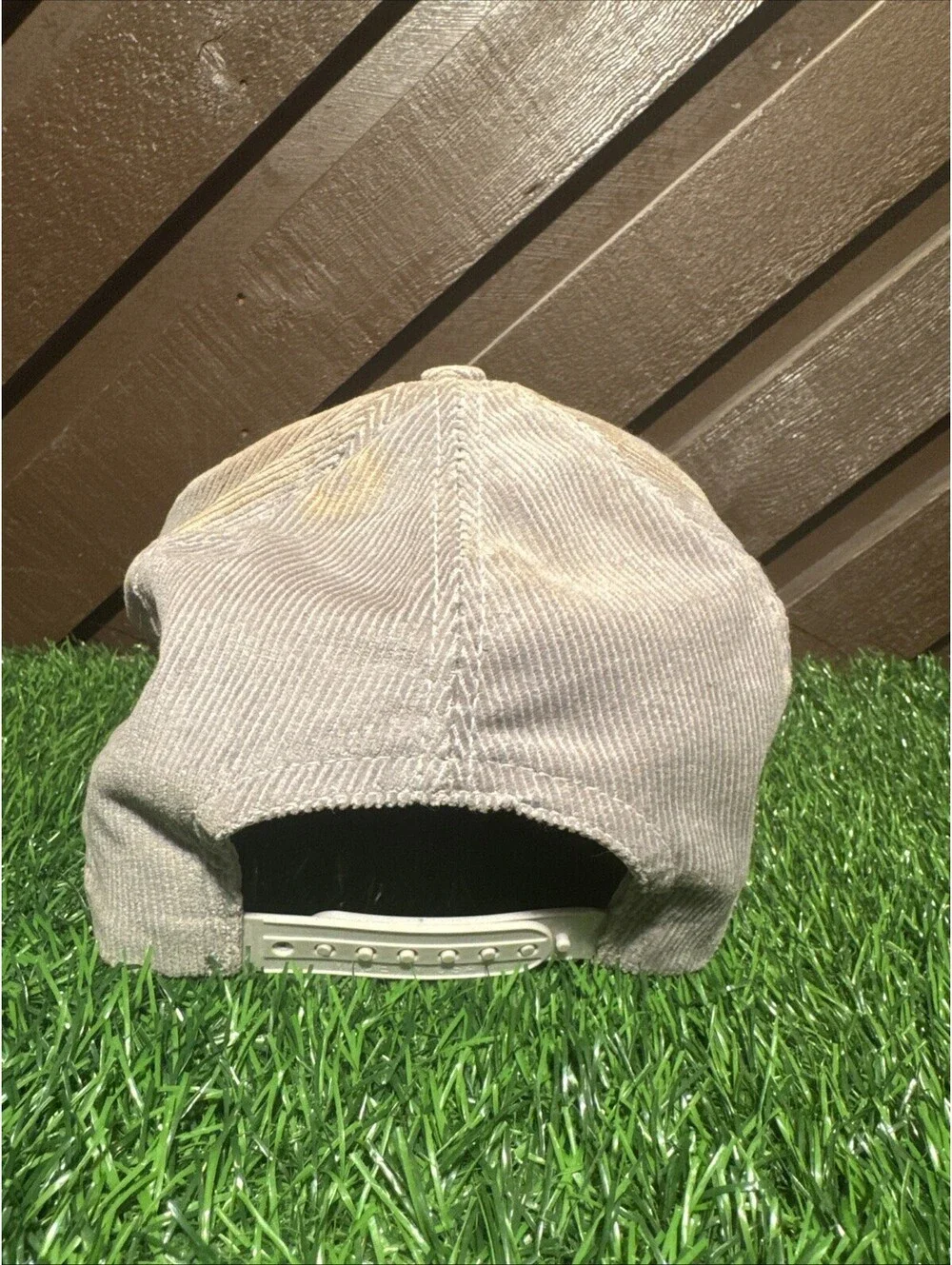 VTG Freightliner Truck Centers Hat Corduroy Snapback Cap Tan Orange 80s Vtg